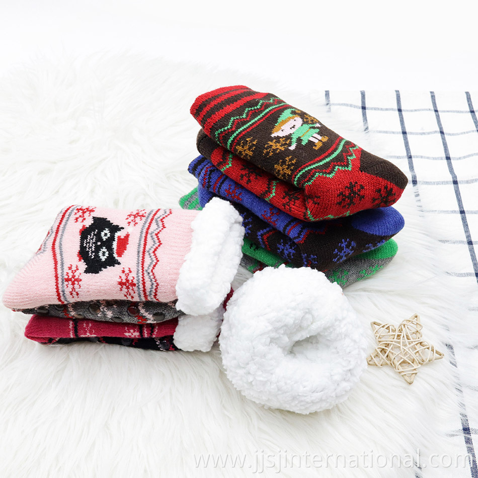 fleece thick lamb fleece christmas socks